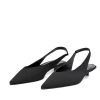 Belle & Lucy Minimal Black Micro Low Slingback Heels Best