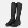 Cinderella Shoes Cinderella Shoes Versatile Black Leather Long Boots Clearance