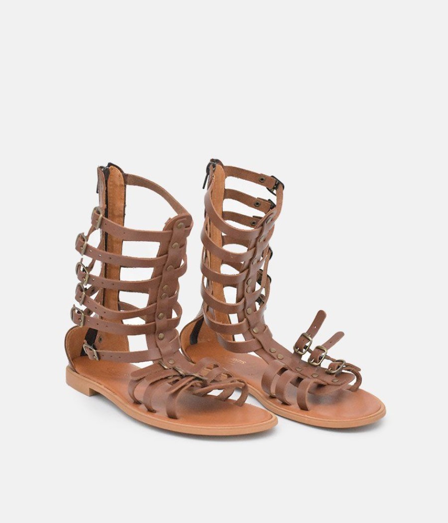 Glaritis Glaritis Brown Strappy Gladiator Sandals Best