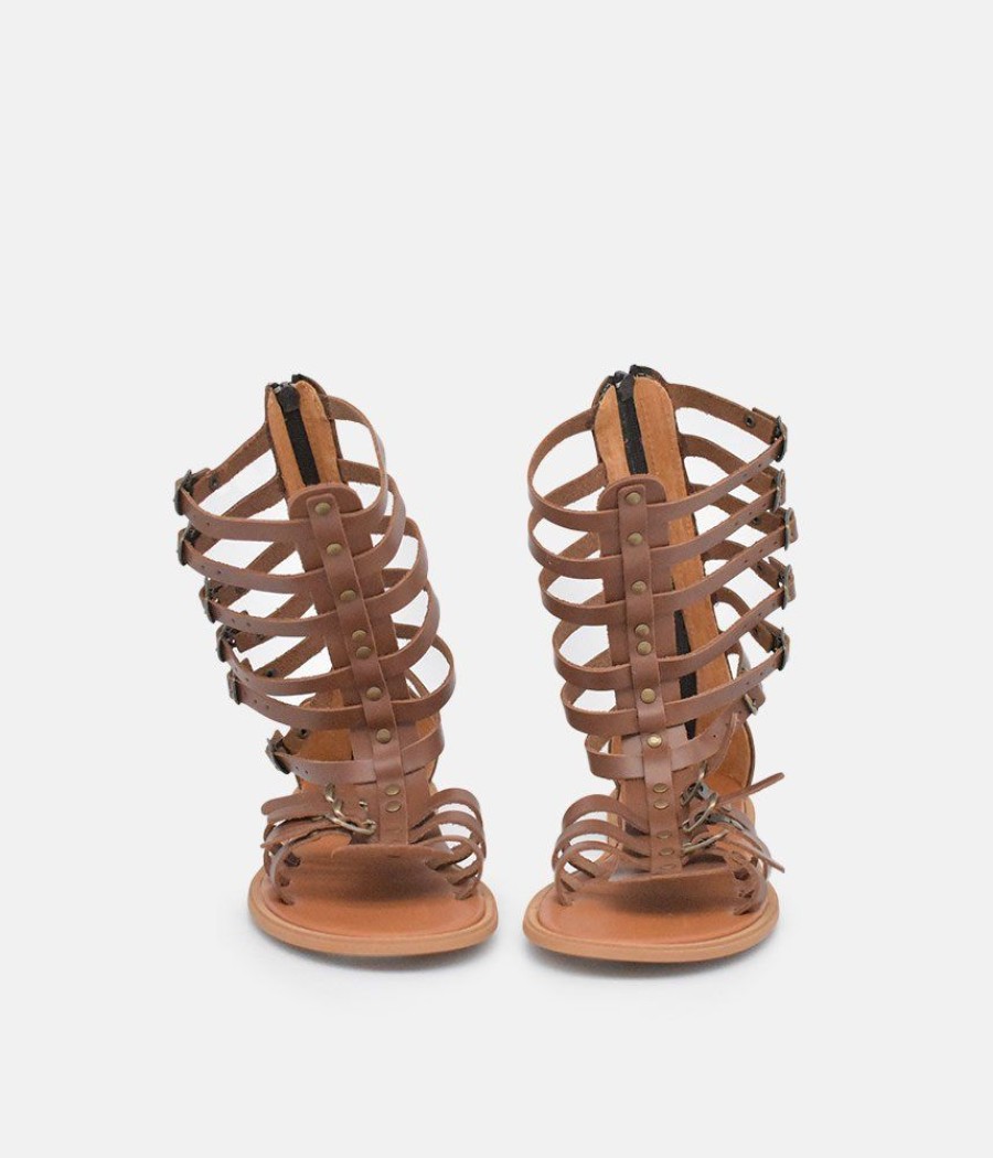 Glaritis Glaritis Brown Strappy Gladiator Sandals Best