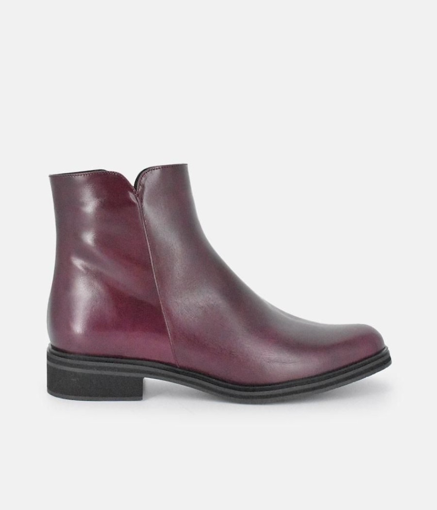 PieSanto Piesanto Stylish Burgundy Leather Ankle Boots Online