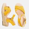 Andres Machado Stylish Sunshine Suedette Midi Wedges Clearance