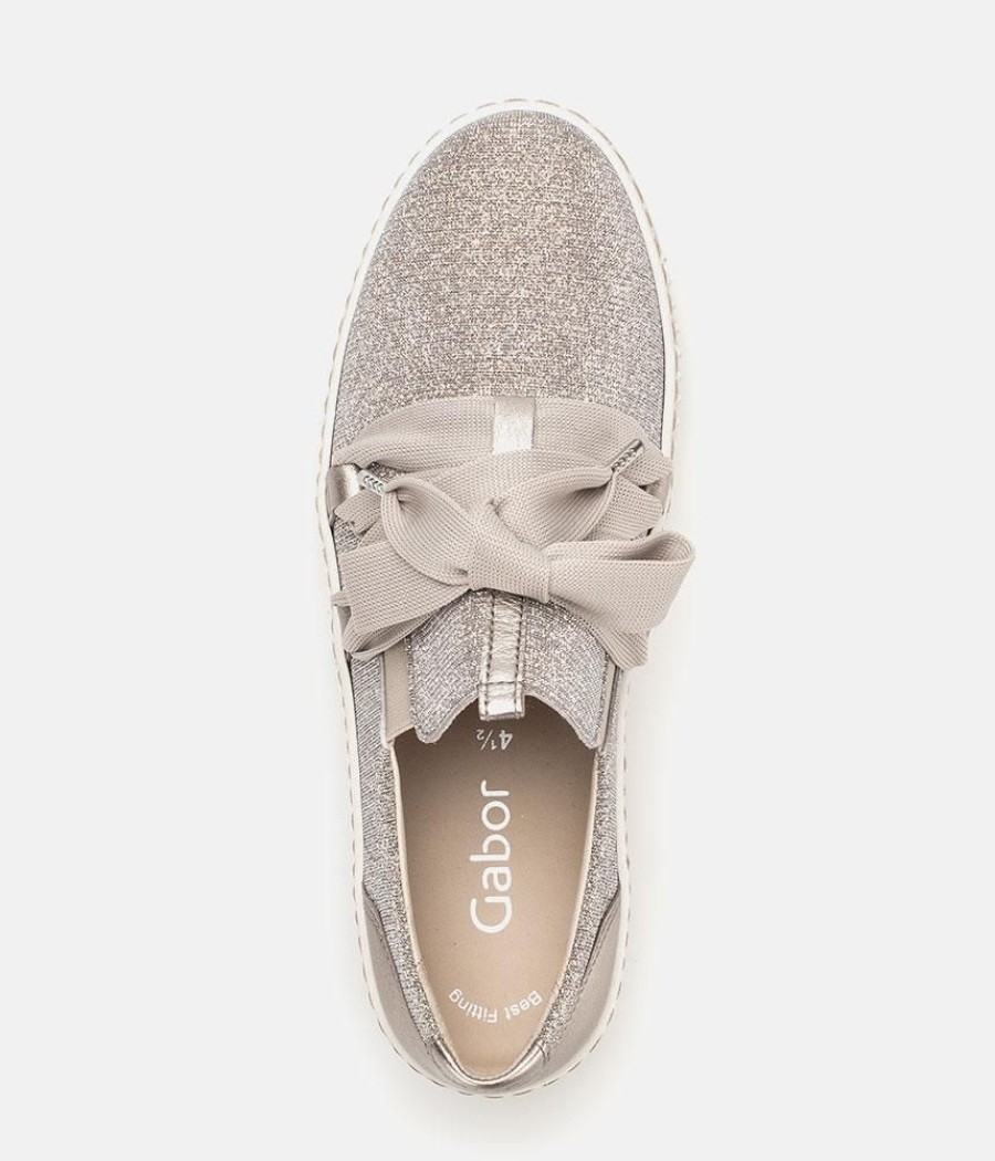 Gabor Gabor Glam Beige/Gold Slip On Trainers Hot