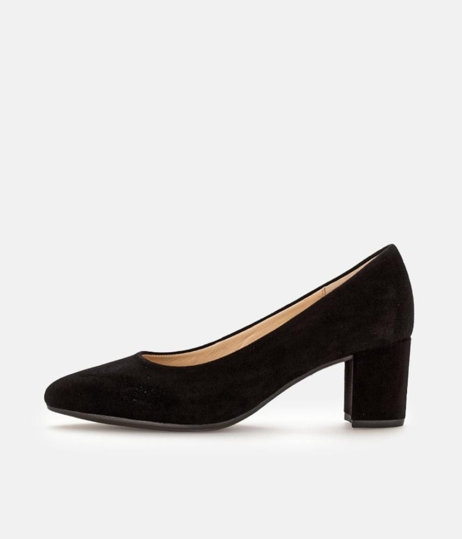 Gabor Gabor Plush Black Suede Block Heels Hot