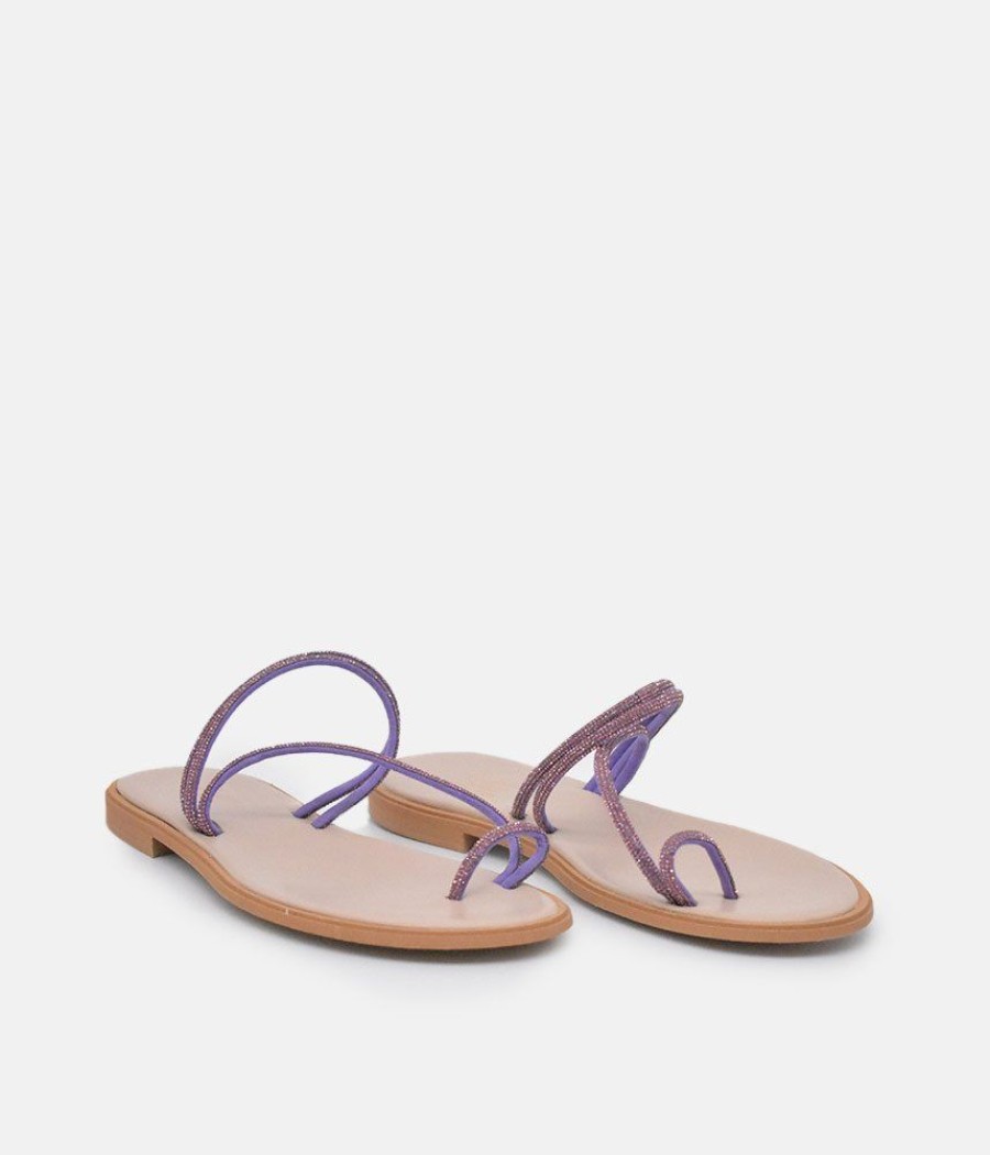 Glaritis Glaritis Barely There Purple Glitter Sandals Best