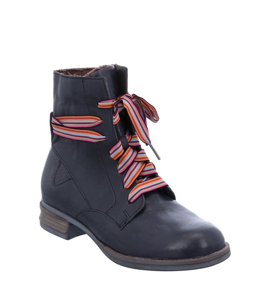 Josef Seibel Josef Seibel Trendy Lace Up Navy Combat Boots Wholesale