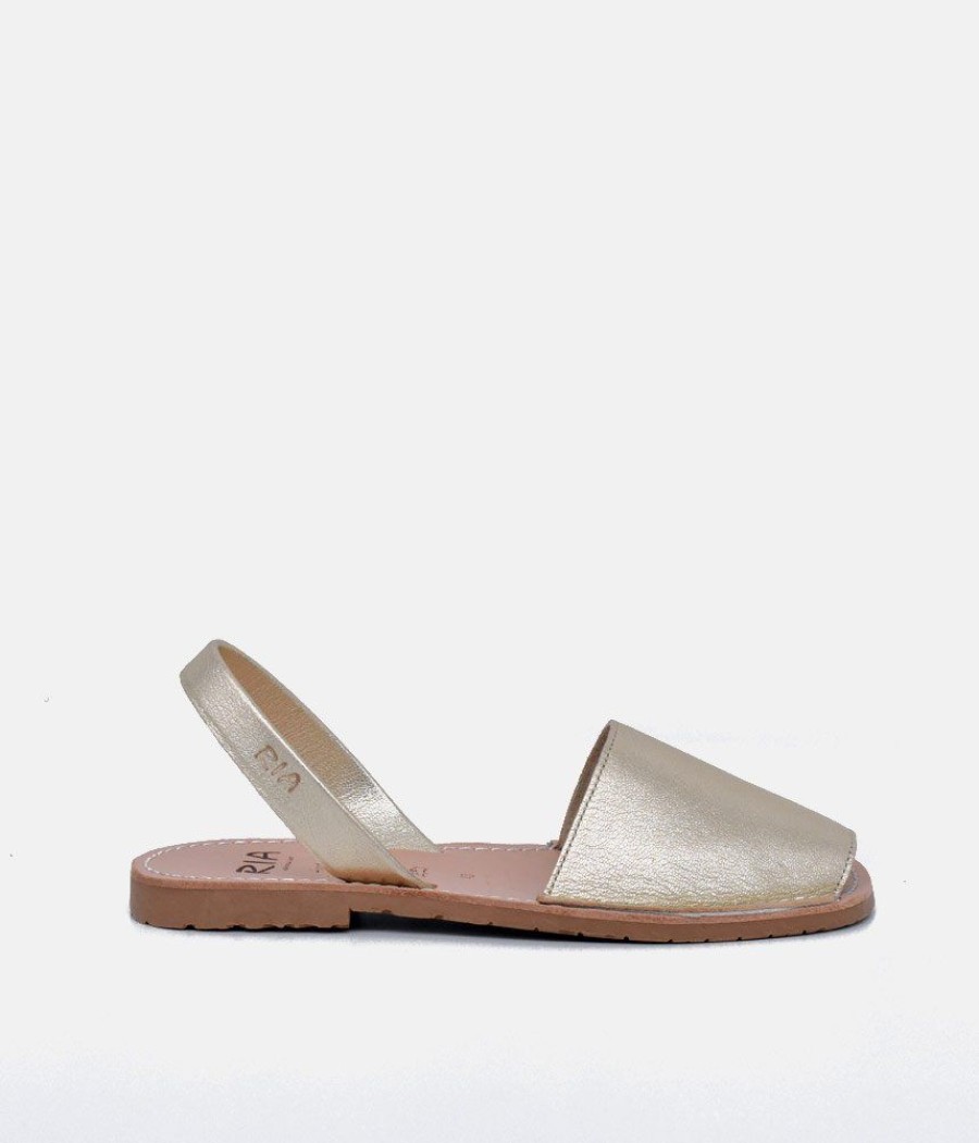 Ria Ria Elegant Metallic Golden Abarca Sandal Clearance