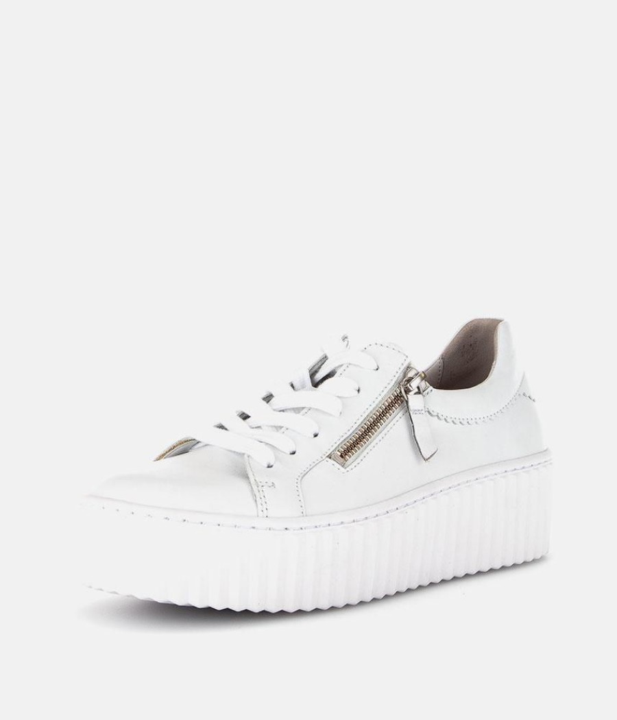 Gabor Gabor Chunky White Leather Trainers Clearance