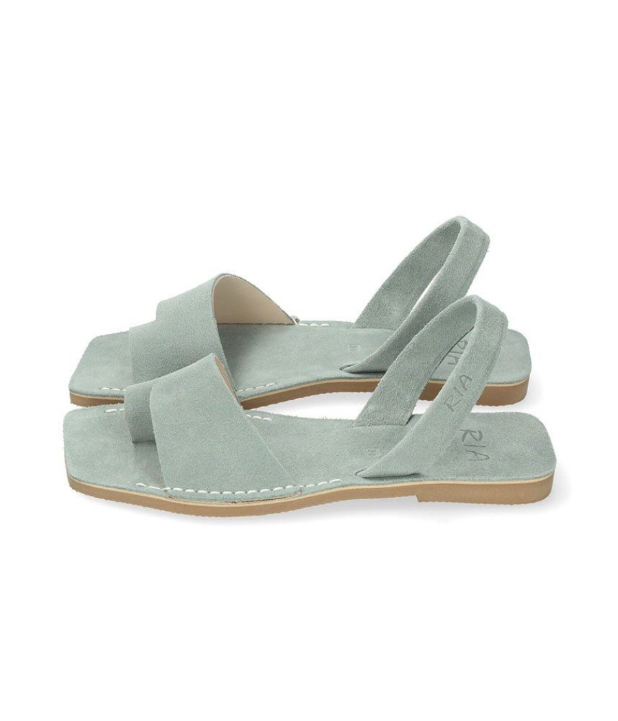 Ria Ria Plush Green Suede Toe-Post Abarca Sandals Best