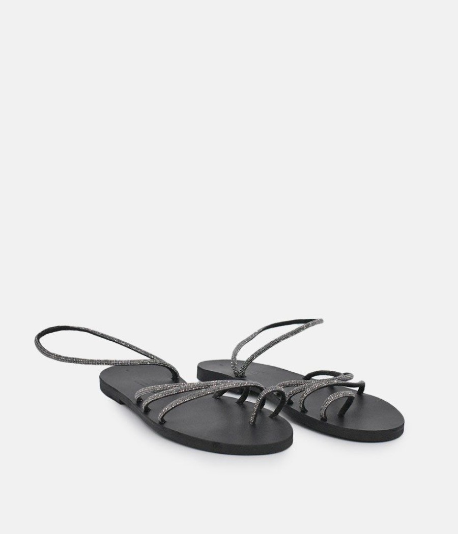 Glaritis Glaritis Classic Black Minimalist Sandals New