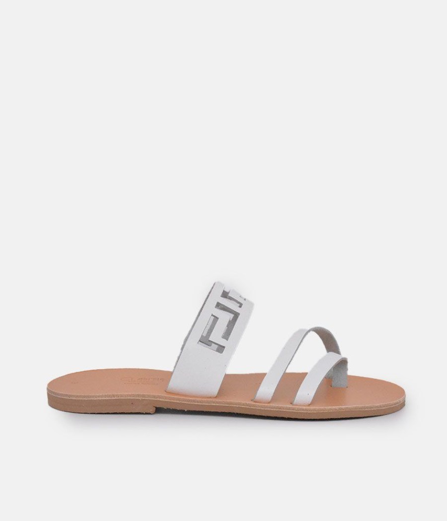 Glaritis Glaritis Chic White Leather Sandals Hot