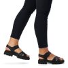 Remonte Remonte Versatile Chunky Black Leather Sandals New