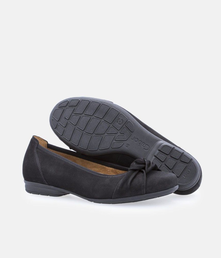 Gabor Gabor Plush Black Knot Slip On Shoe Wholesale