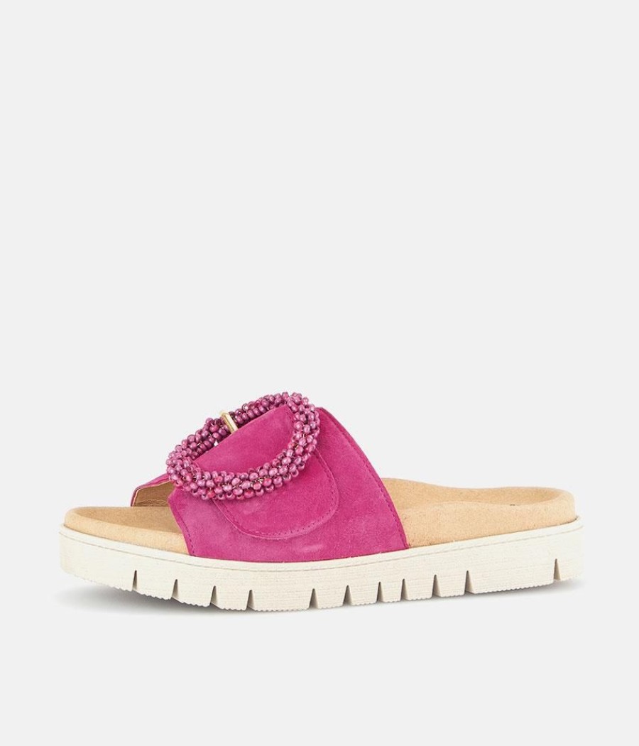 Gabor Gabor Stylish Pink Suede Mule Sandals Wholesale