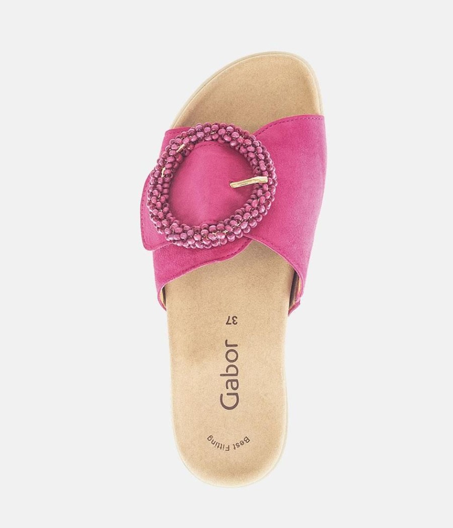 Gabor Gabor Stylish Pink Suede Mule Sandals Wholesale