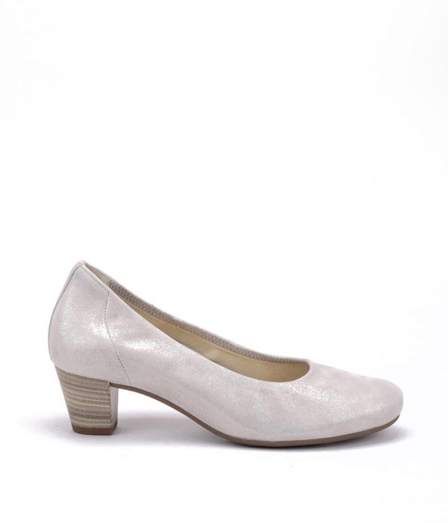 Gabor Gabor Dressy Metallic Beige Wide Fit Heels Wholesale