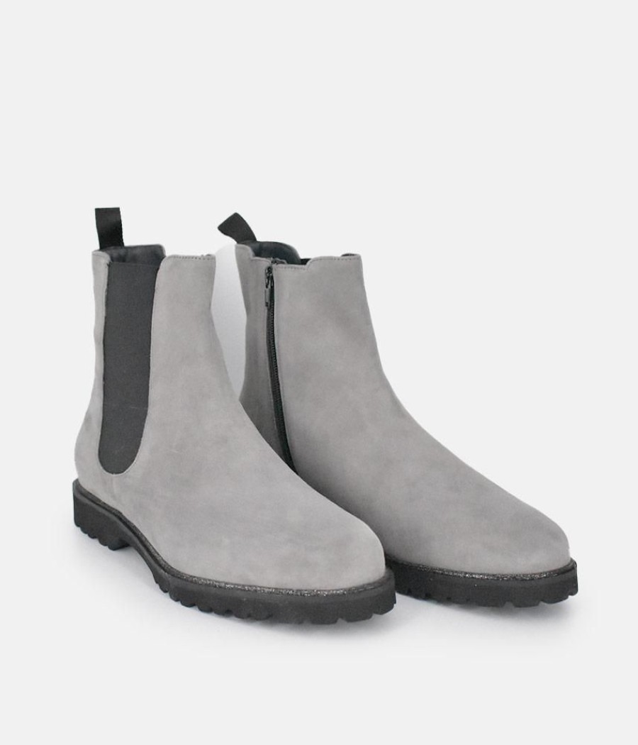 Sioux Sioux Premium Light Grey Suede Ankle Boots New