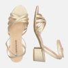 Andres Machado Dressy Gold Ankle Strap Sandals Clearance