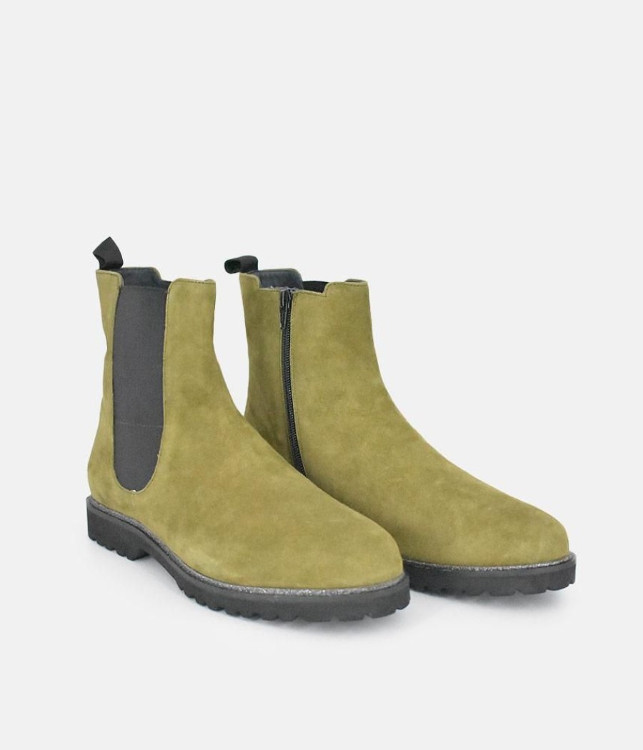 Sioux Sioux Premium Green Suede Ankle Boots Clearance