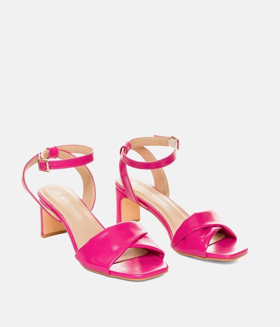 Andres Machado Versatile Hot Pink Occasion Leather Sandals Wholesale