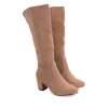 Andres Machado Andres Machado Taupe Suede Block Heel Boots Wholesale