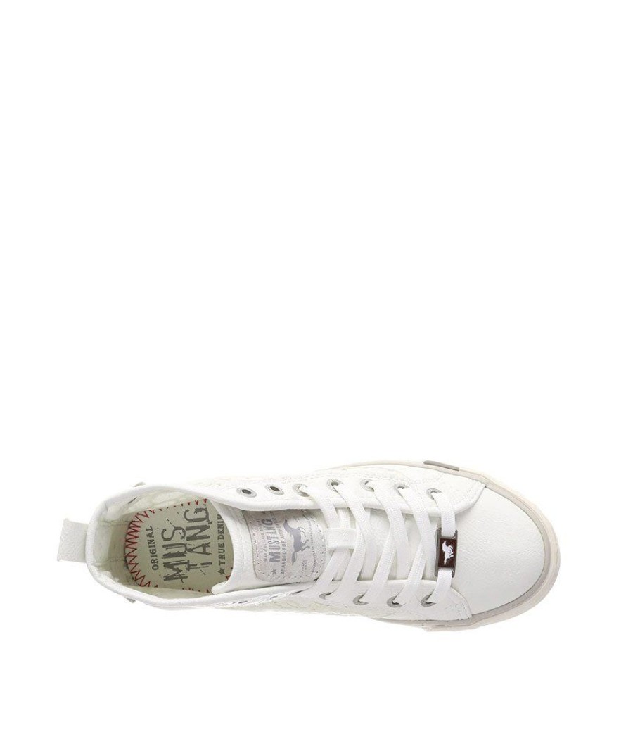 Mustang Mustang Pretty Ice White Lace High Top Trainers Online