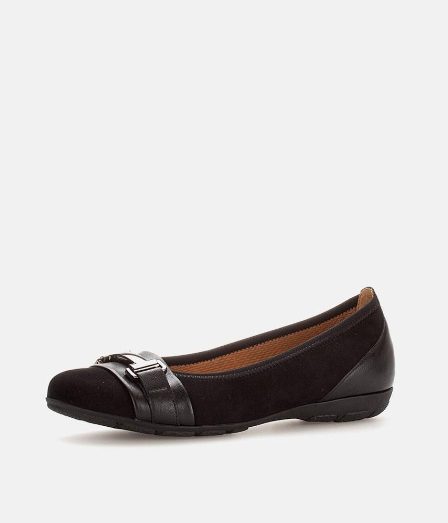 Gabor Gabor Stylish Black Leather/Suede Ballet Flats Best