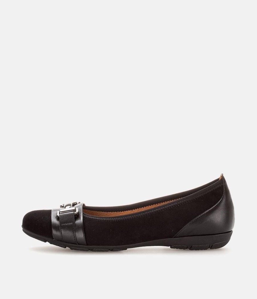 Gabor Gabor Stylish Black Leather/Suede Ballet Flats Best