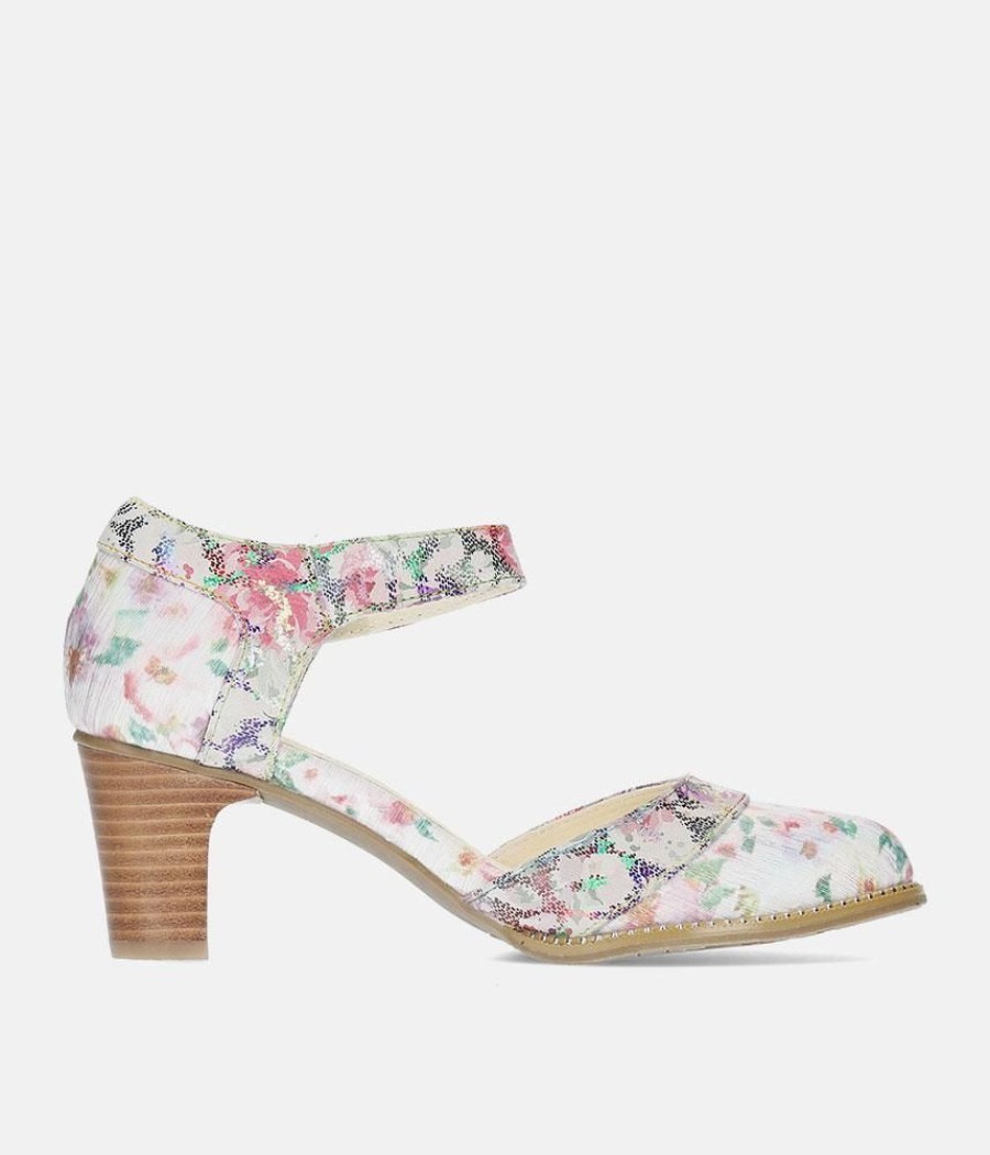 Laura Vita Laura Vita Chic Mary Jane Floral Block Heels Best