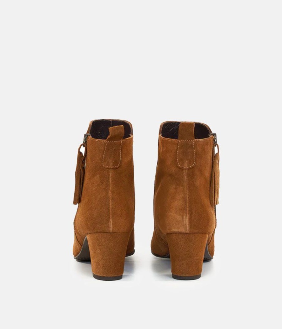 Brenda Zaro Premium Cognac Suede Ankle Boots Best