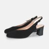 PieSanto Piesanto Plush Black Suede Slingbacks Clearance