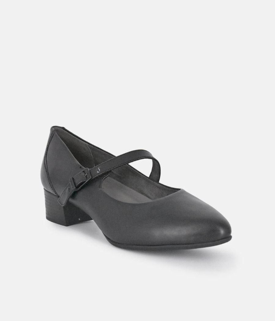 Tamaris Tamaris Classic Black Mary Jane Low Block Heels Wholesale