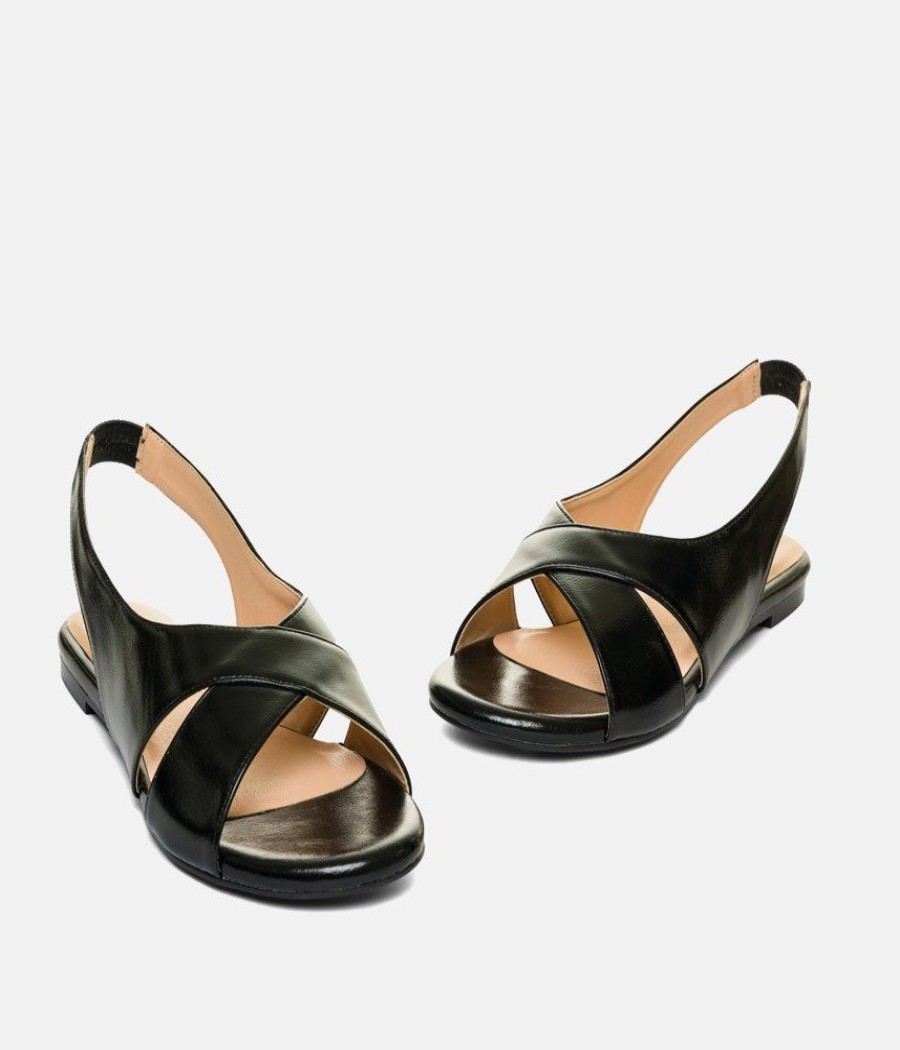 Andres Machado Dressy Black Slingback Flats Hot