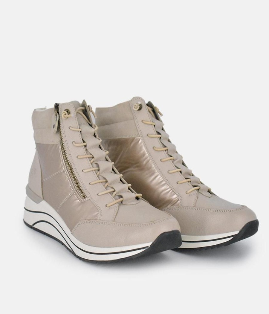 Remonte Remonte Dressy Cream Hi-Top Wedge Sneakers Online