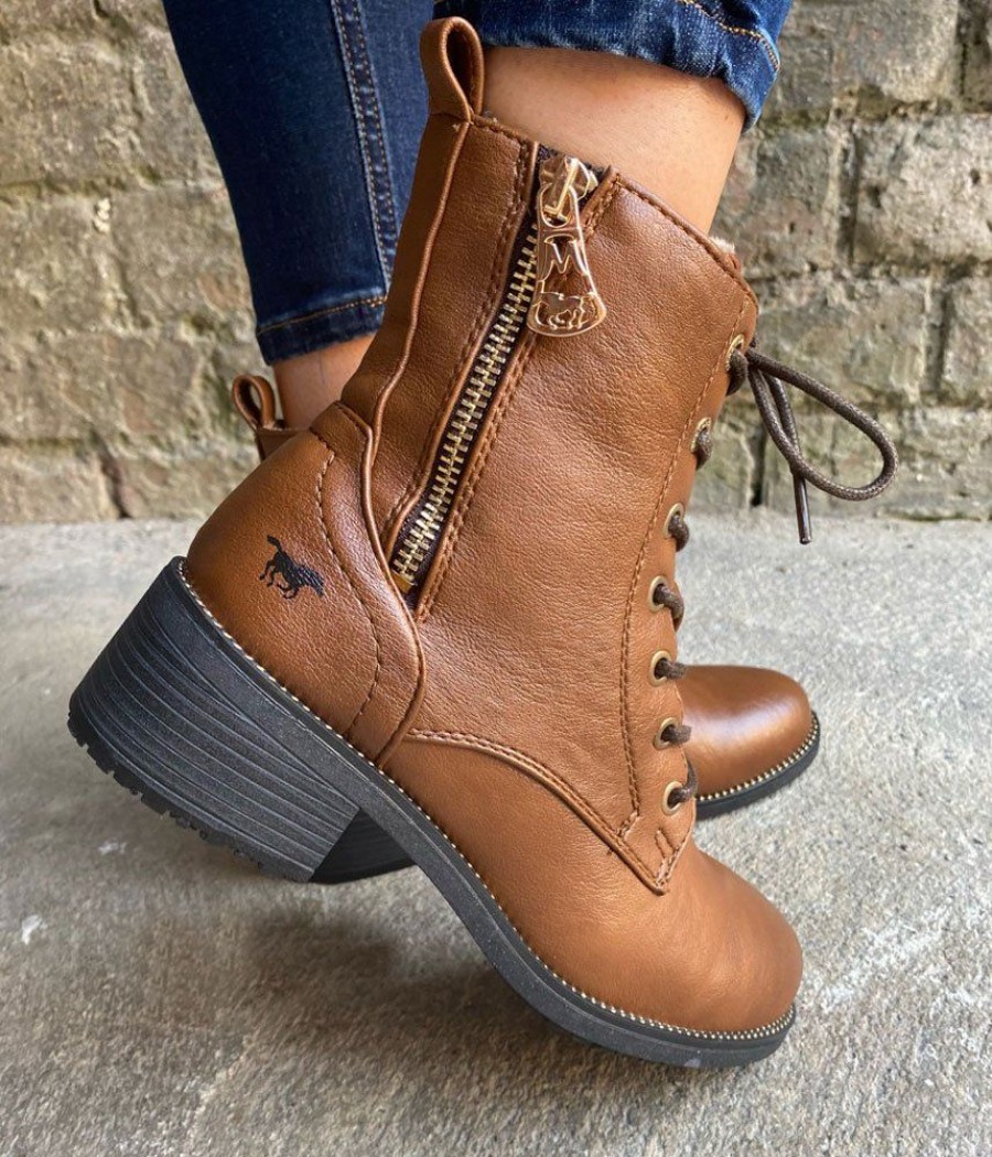 Mustang Mustang Stylish Cognac Ankle Boots Wholesale