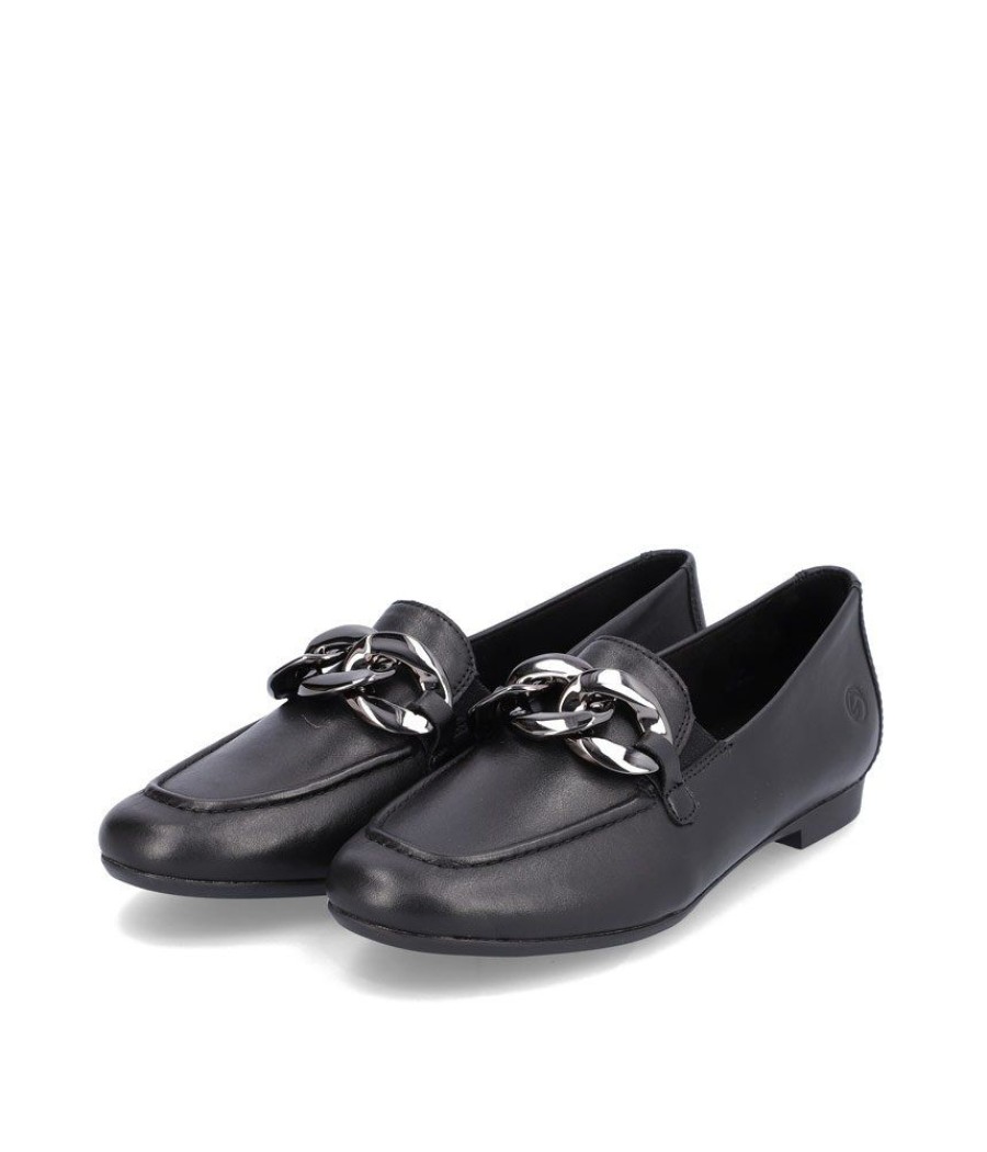 Remonte Remonte Stylish Black Leather Slip On Shoe Wholesale