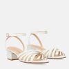 Andres Machado Dressy White Ankle Strap Sandals Online