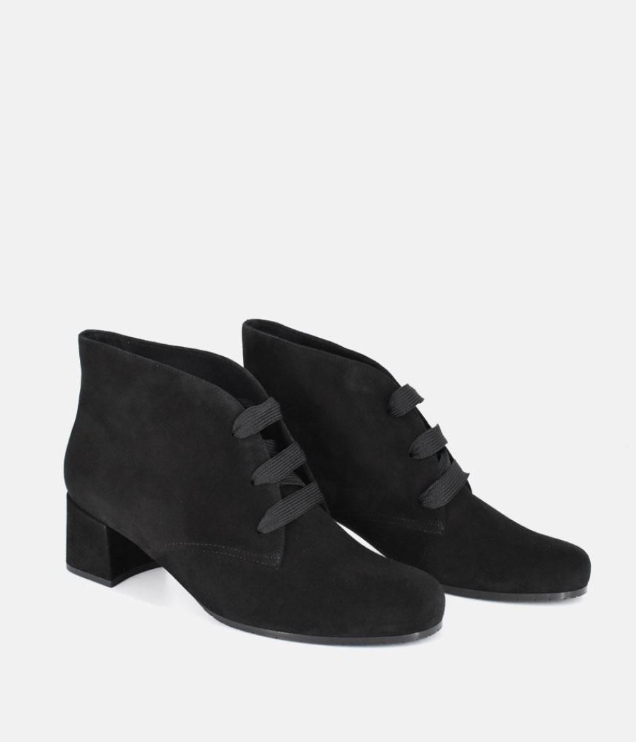 Semler Semler Chic Black Suede Curvy Ankle Boots Hot