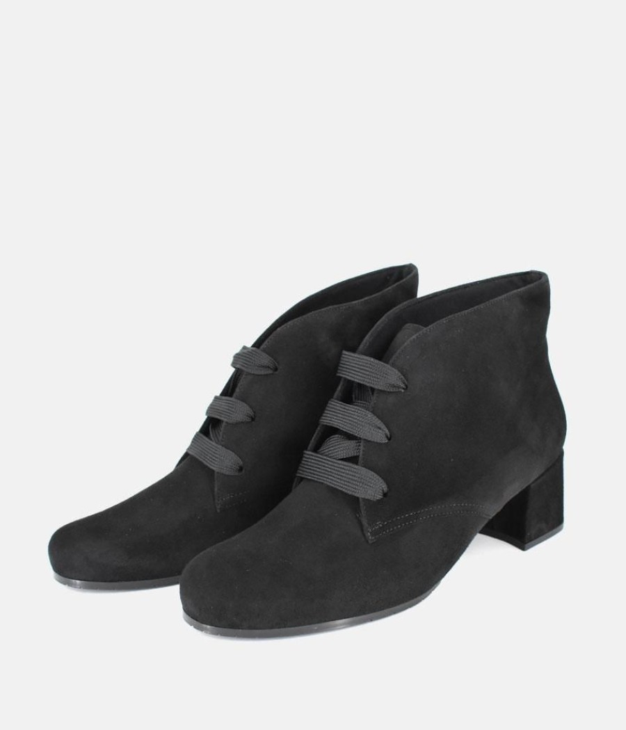 Semler Semler Chic Black Suede Curvy Ankle Boots Hot