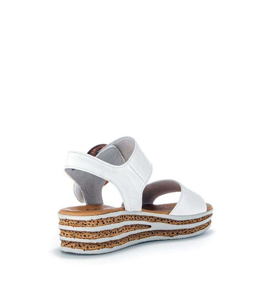 Gabor Gabor Stylish White Cork Wedge Sandals Clearance