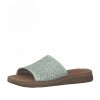 Jana Jana Pretty Mint Green Leather Slides Clearance