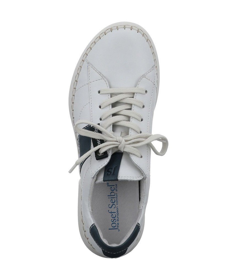 Josef Seibel Josef Seibel White/Navy Leather Fashion Trainer Online