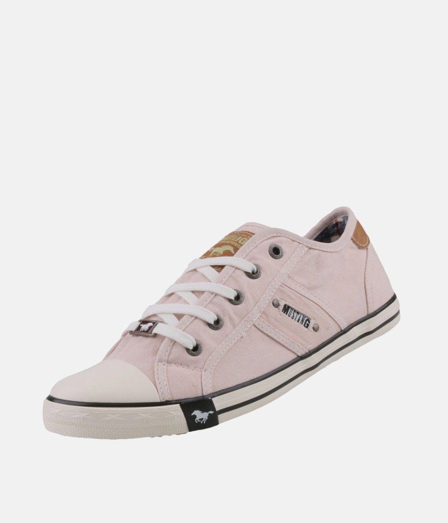 Mustang Mustang Vintage Rose Pink Lace Up Trainer Online