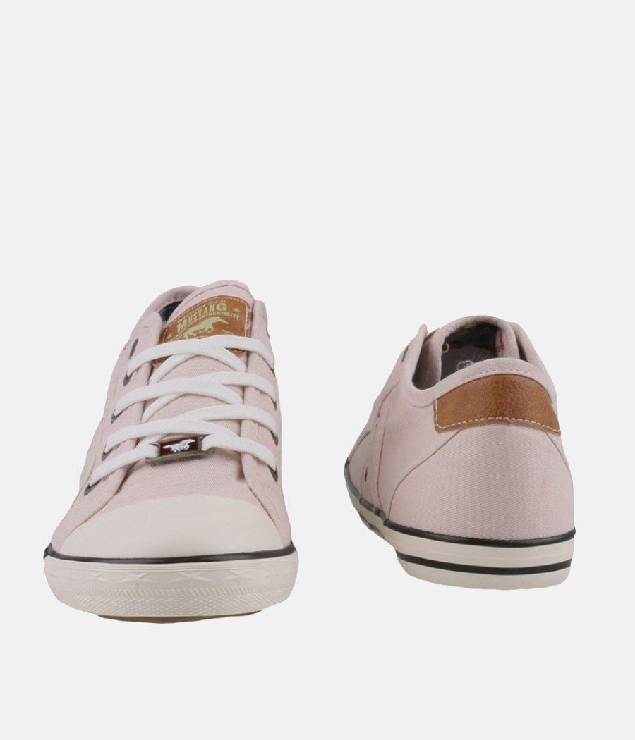 Mustang Mustang Vintage Rose Pink Lace Up Trainer Online