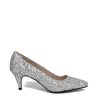 Belle & Lucy Belle & Lucy Stylish Silver Glitter Midi Heels Hot