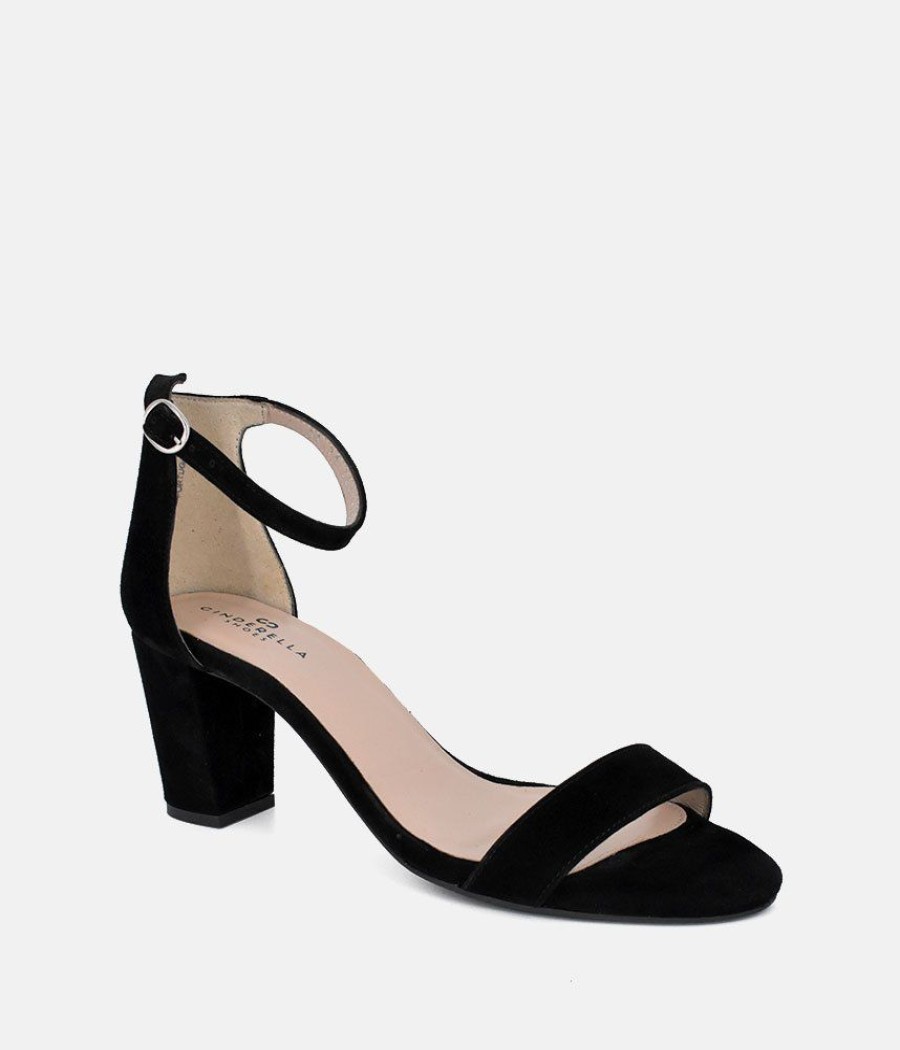 Cinderella Shoes Cinderella Shoes Classic Ankle Strap Suede Block Heels Online