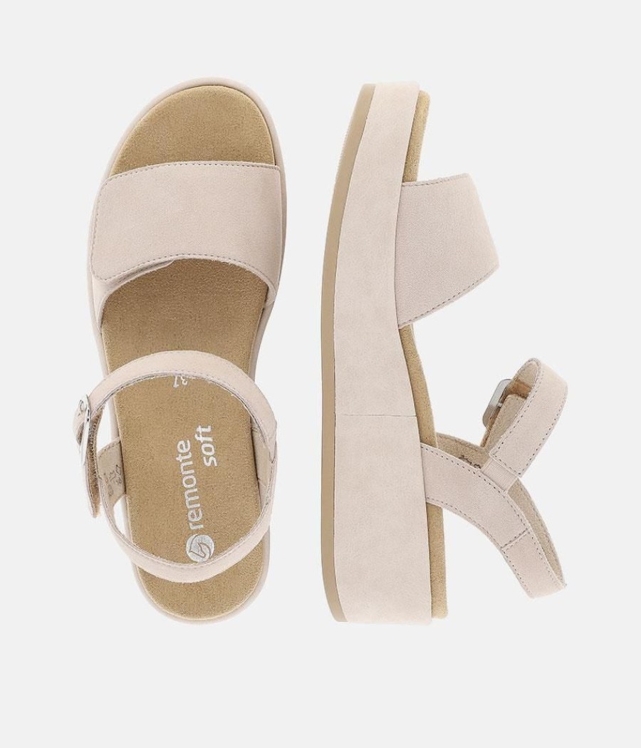 Remonte Remonte Simple Beige Suede Platform Sandals Hot