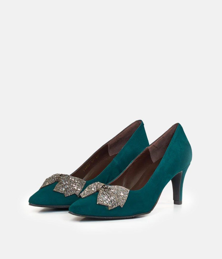 Brenda Zaro Brenda Zaro Glamorous Green Bow Heels Wholesale