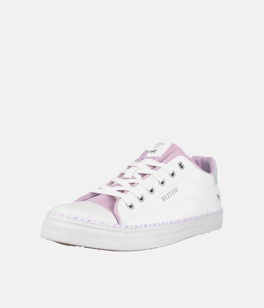 Mustang Mustang Cute White/Violet Trainers Clearance