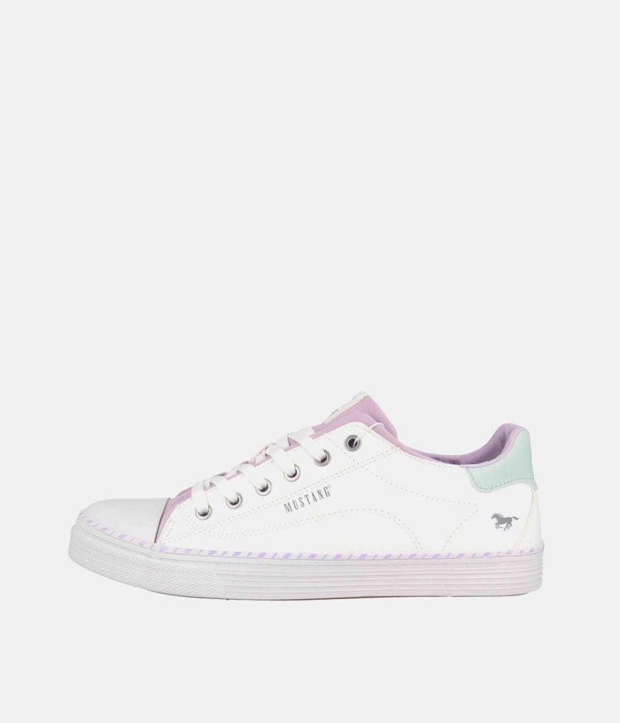 Mustang Mustang Cute White/Violet Trainers Clearance